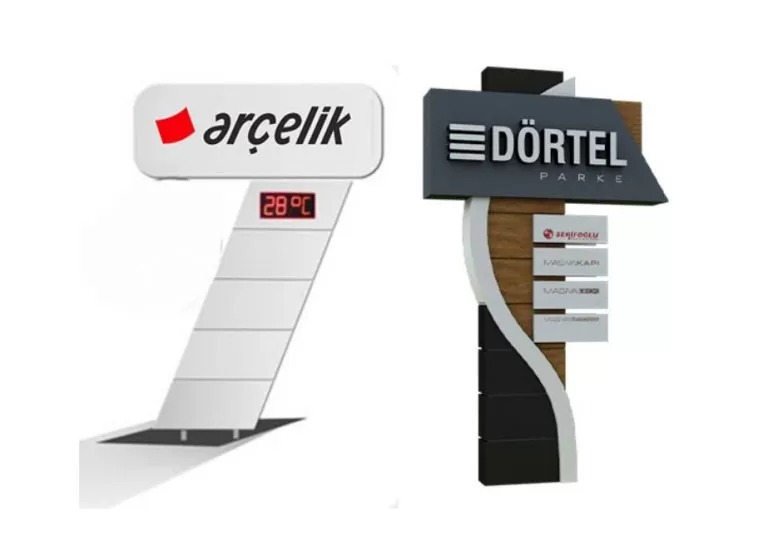 Sümer Mahallesi büyük boy totem tabela, yol kenarı reklam kulesi